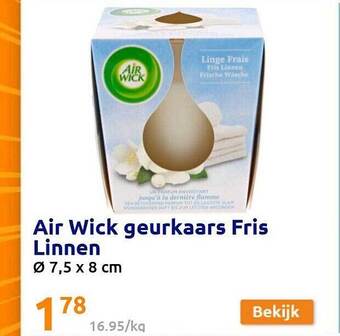 Action Air wick geurkaars fris linnen aanbieding