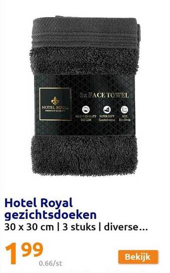 Action Hotel royal gezichtsdoeken aanbieding