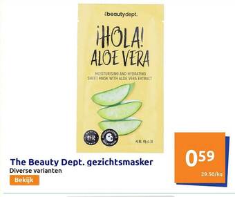 Action The beauty dept gezichtsmasker aanbieding
