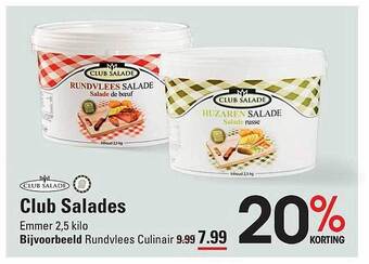 Sligro Club salades aanbieding