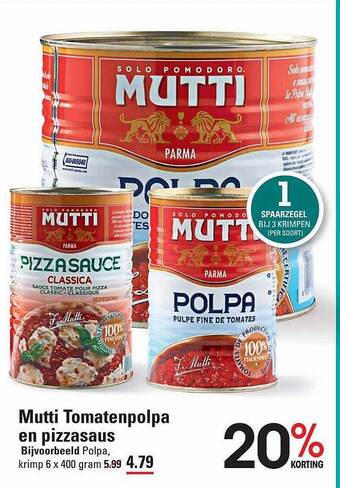 Mutti tomatenpolpa en pizzasaus