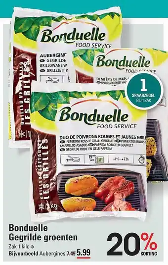 Sligro Bonduelle gegrilde groenten 20% korting aanbieding