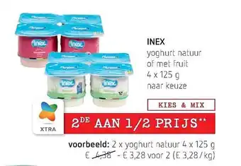 Inex yoghurt natuur of met fruit