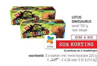 Spar Colruyt Lotus dinosaurus aanbieding