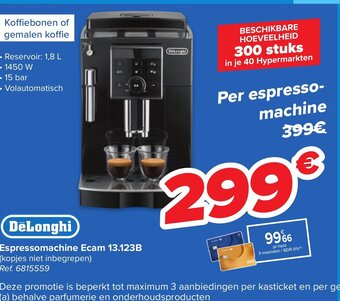Carrefour DeLonghi Espressomachine Ecam 13.123B aanbieding