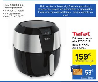 Carrefour Tefal Friteuse Zonder Olie EY701D15 Easy Fry XXL aanbieding