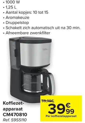 Carrefour Koffiezetapparaat CM470810 aanbieding