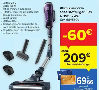 Carrefour Rowenta Steelstofzuiger Flex RH9637WO aanbieding