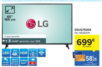 Carrefour LG LED TV 65" 65UQ75006 aanbieding