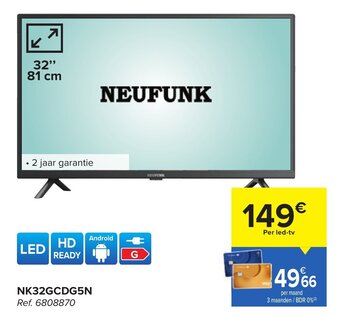 Carrefour Neufunk LED TV 32" NK32GCDG5N aanbieding