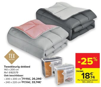 Carrefour Tweekleurig Dekbed 140 x 200cm aanbieding