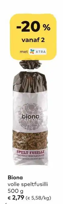 Bio Planet Biona volle speltfusilli 500g aanbieding