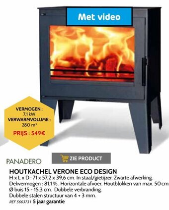 Brico Panadero Houtkachel Verone Ecodesign aanbieding