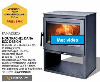 Brico Panadero Houtkachel Dana Ecodesign aanbieding