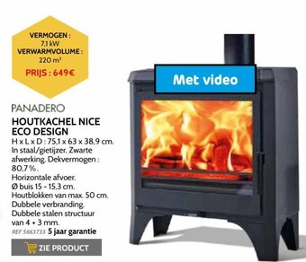 Brico Panadero Houtkachel Nice Ecodesign aanbieding