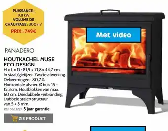 Brico Panadero Houtkachel Muse Ecodesign aanbieding