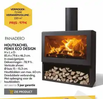 Brico Panadero Houtkachel Fenix Ecodesign aanbieding