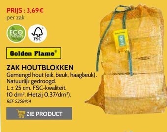 Brico Golden Flame Zak Houtblokken aanbieding