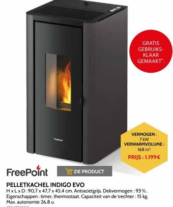 Brico FreePoint Pelletkachel Indigo Evo aanbieding