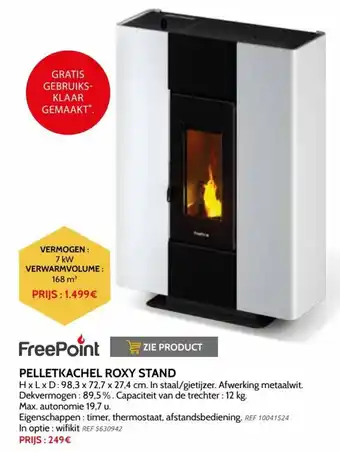 Brico FreePoint Pelletkachel Roxy Stand aanbieding