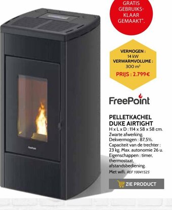 Brico FreePoint Pelletkachel Duke Airtight aanbieding