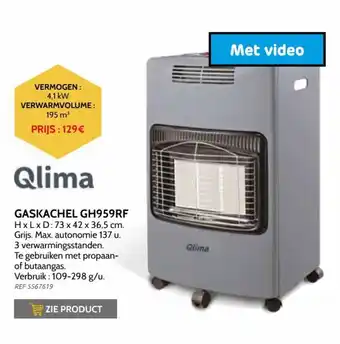 Brico Qlima Gaskachel GH959RF aanbieding