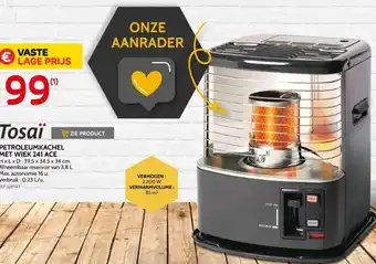 Brico Tosai Petroleumkachel met Wiek 241 Ace aanbieding