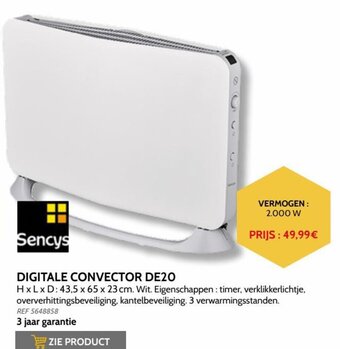 Brico Sencys Digitale Convector DE20 aanbieding