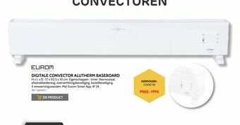 Brico Eurom Digitale Convector Alutherm Baseboard aanbieding