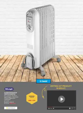 Brico DeLonghi Oliebadradiator Vento V550920 aanbieding