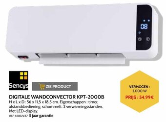 Brico Sencys Digitale Wandconvector KPT-2000B aanbieding