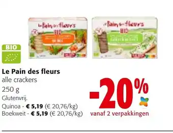 Colruyt Le Pain des Fleurs Alle Crackers 250g , Quinoa , Boekweit aanbieding