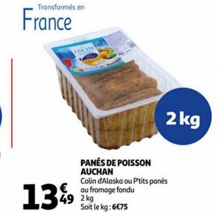 Panes De Poisson Auchan 2kg promotie bij Auchan
