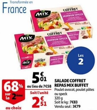 Auchan Salade Coffret Repas Mix Buffet aanbieding