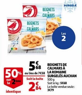 Auchan Beignets de Calmars A La Romaine Surgeles Auchan 500g aanbieding