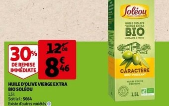 Auchan Huile D'Olive Vierge Extra Bio Soleou aanbieding