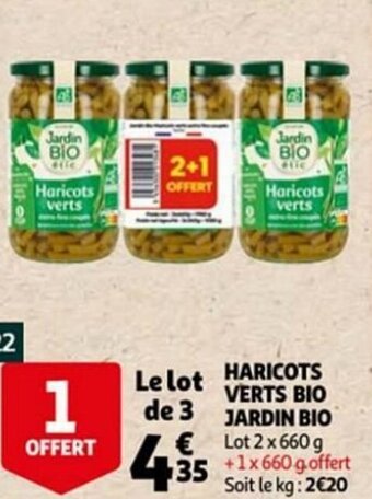 Auchan Haricots Verts Bio Jardin Bio aanbieding