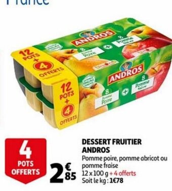 Auchan Dessert Fruitier Andros aanbieding