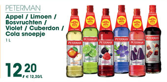 Peterman appel / limoen / bosvruchten / violet / cuberdon / cola snoepje