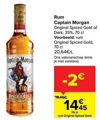 Carrefour Rum Captain Morgan aanbieding
