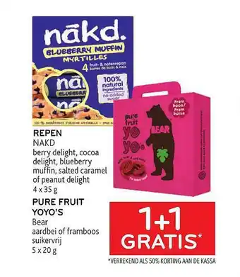 Alvo Repen nakd, pure fruit yoyo's bear aanbieding