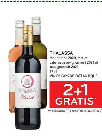 Thalasa merlot rood, merlot cabernetsauvignon rosé of sauvignon wit