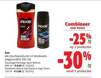 Axe doucheproducten of deodorants
