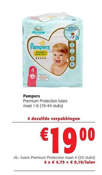 Colruyt Pampers premium protection luiers aanbieding