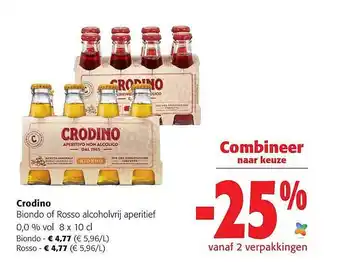 Colruyt Crodino biondo of rosso alcoholvrij aperitief aanbieding