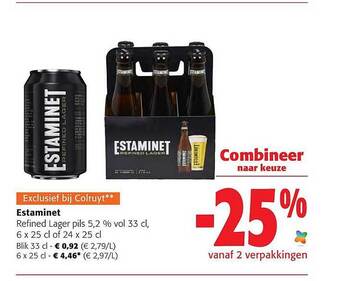 Colruyt Estaminet refined lager pils aanbieding