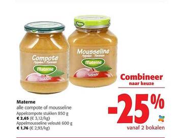 Colruyt Materne compote of mousseline aanbieding