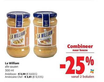 Colruyt La william sauzen aanbieding