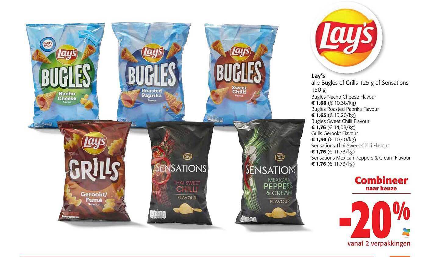 Lay's bugles of grills of sensations promotie bij Colruyt