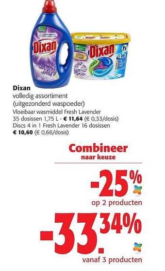 Colruyt Dixan vloeibaar wasmiddel aanbieding